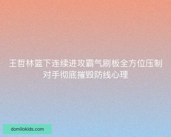 王哲林篮下连续进攻霸气刷板全方位压制对手彻底摧毁防线心理